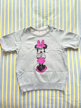 Uniqlo UT Disney Kids Gray Minnie Mouse Short-Sleeve Sweatshirt